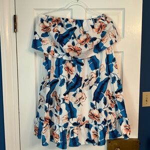 Strapless floral dress